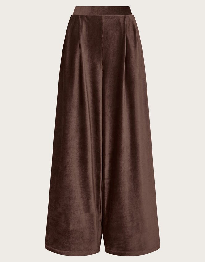 Shay Rib Wide Leg Trousers, Brown (CHOCOLATE), large