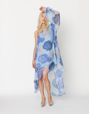 Crās Riley One-Shoulder Dipped Hem Dress, Blue (BLUE), large