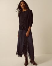 Faye Button Cardigan, Black (BLACK), large