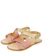 Mariah Ombre Glitter Comfort Sandals, Gold (GOLD), large