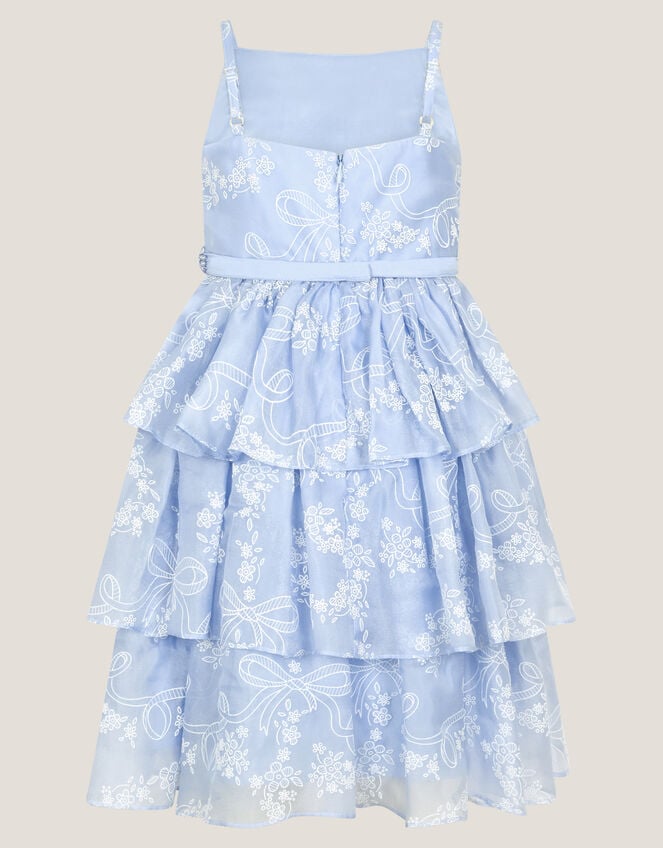 Lily Floral Print Tiered Dress, Blue (BLUE), large
