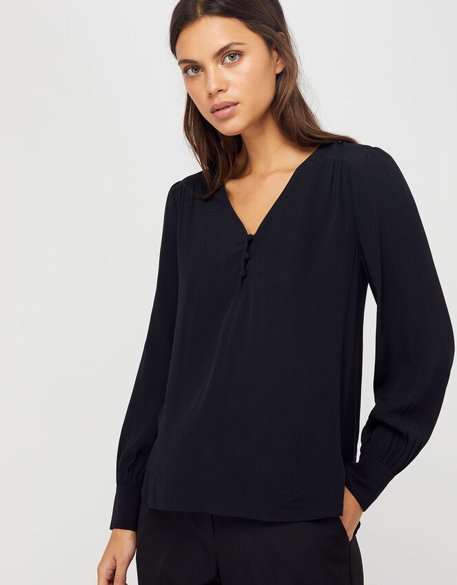Tiffany Blouse, Black (BLACK), large