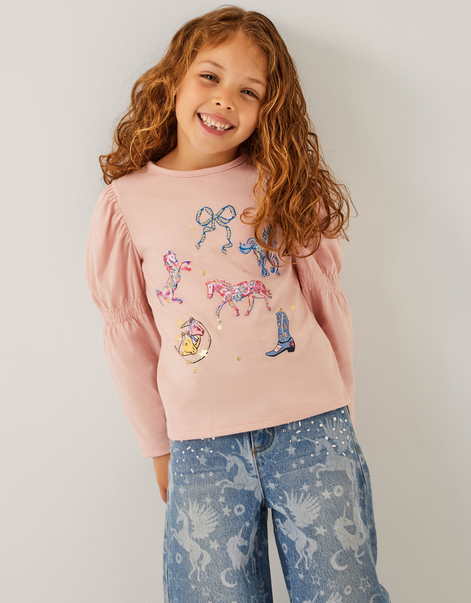 Western Horse Print Top Pink