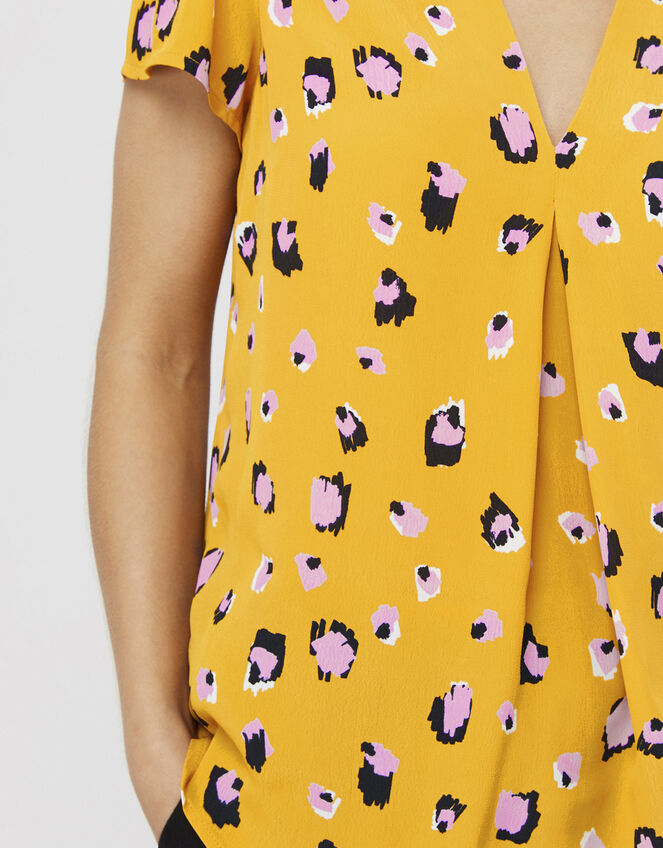 Lauren Leopard Print Blouse, Yellow (YELLOW), large