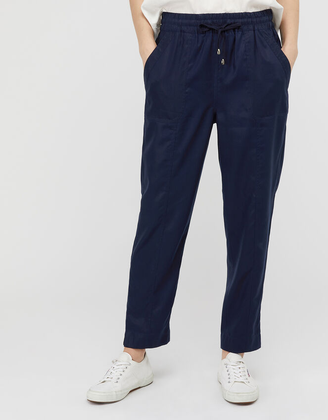 Harriet Tapered Joggers in LENZING™ TENCEL™, Blue (NAVY), large