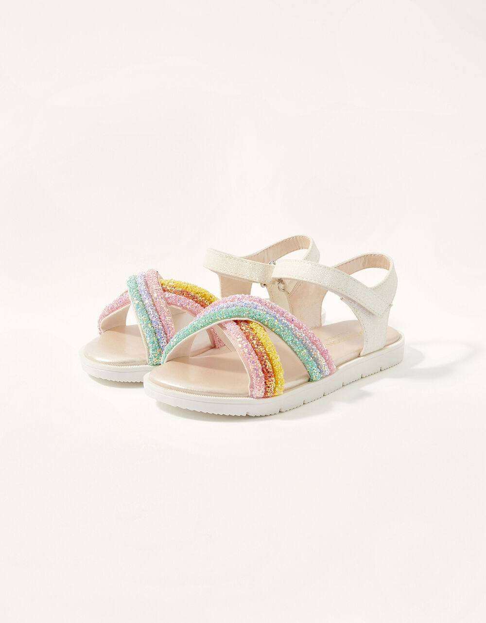 Children Children's Shoes & Sandals | Cross Strap Glitter Rainbow Sandals Multi - XV13868