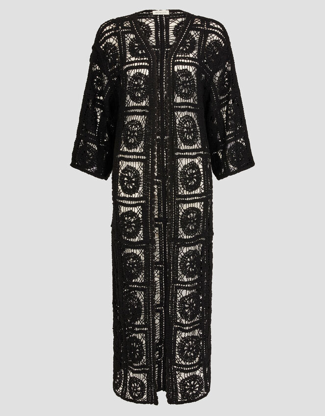Cara Crochet Beach Cover-Up, Black (BLACK), large
