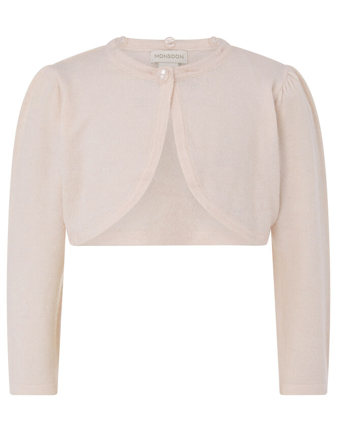Baby Fluffy Collar Soft Knit Cardigan, Pink (PINK), large