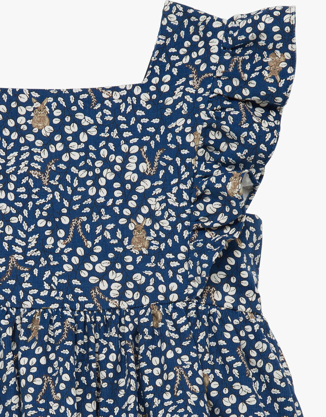 Trotters Lula Bunny Ruffle Corduroy Dress, Blue (NAVY), large
