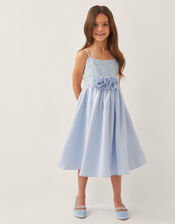 Orelia Strappy Sequin Satin Dress, Blue (BLUE), large