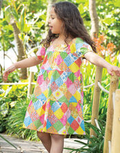Frugi Floral Patchwork Dress, Multi (MULTI), large