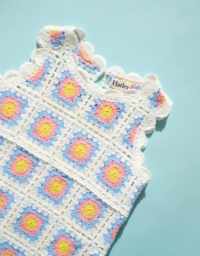 Hatley Buttercup Crochet Vest, Blue (BLUE), large