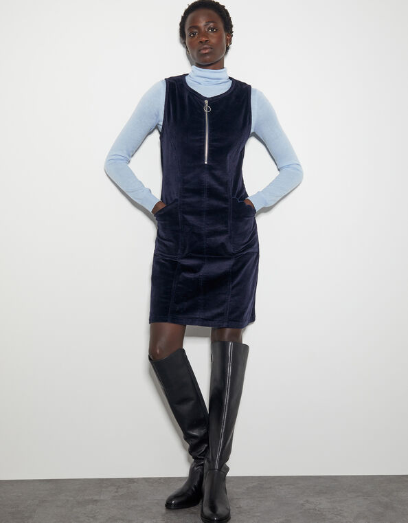 Soha Corduroy Pinafore Dress, Blue (NAVY), large