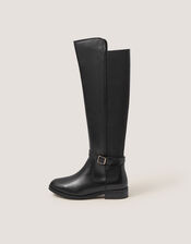 Milly Leather Knee High Boots , Black (BLACK), large