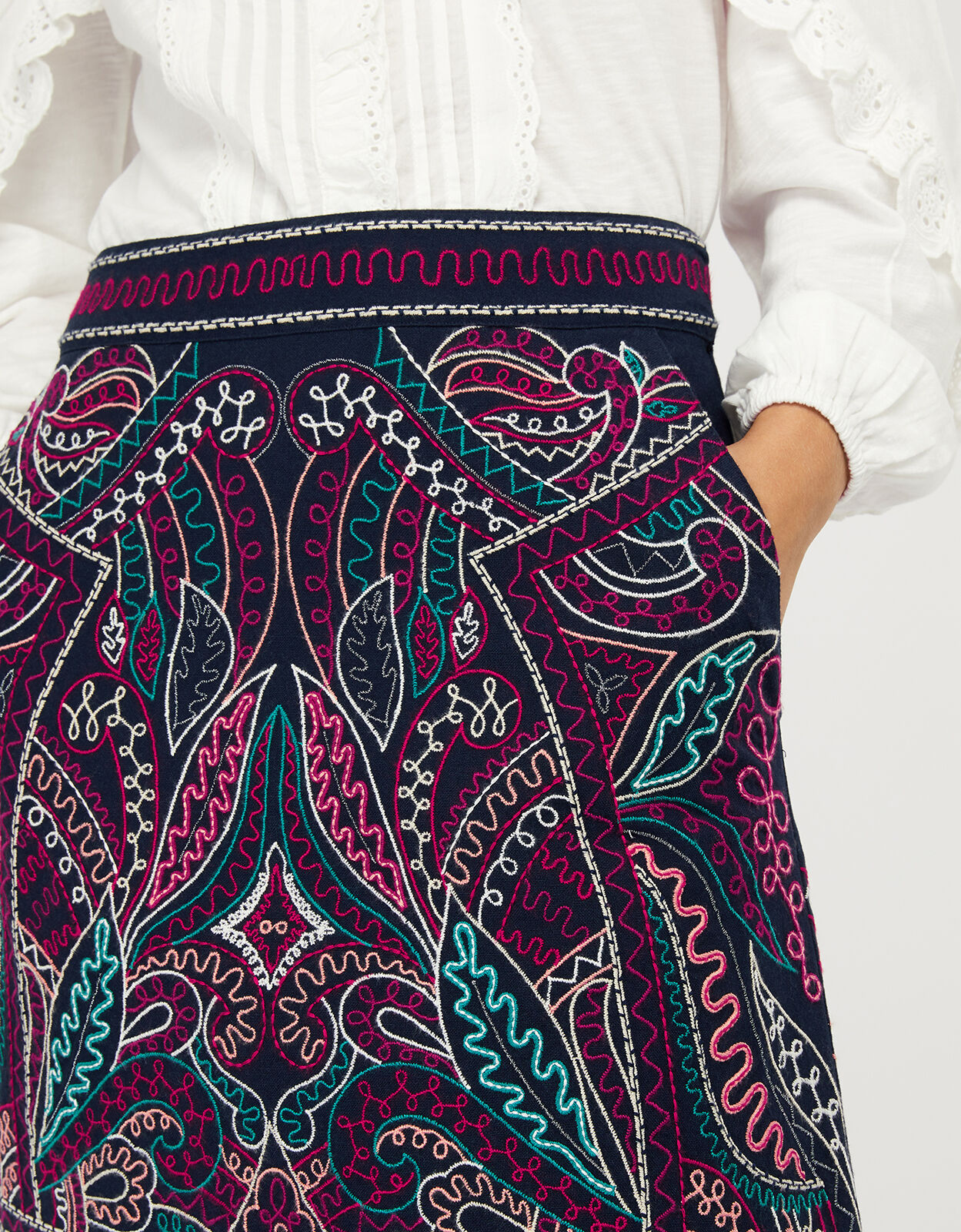 Embroidered mini skirt uk clearance