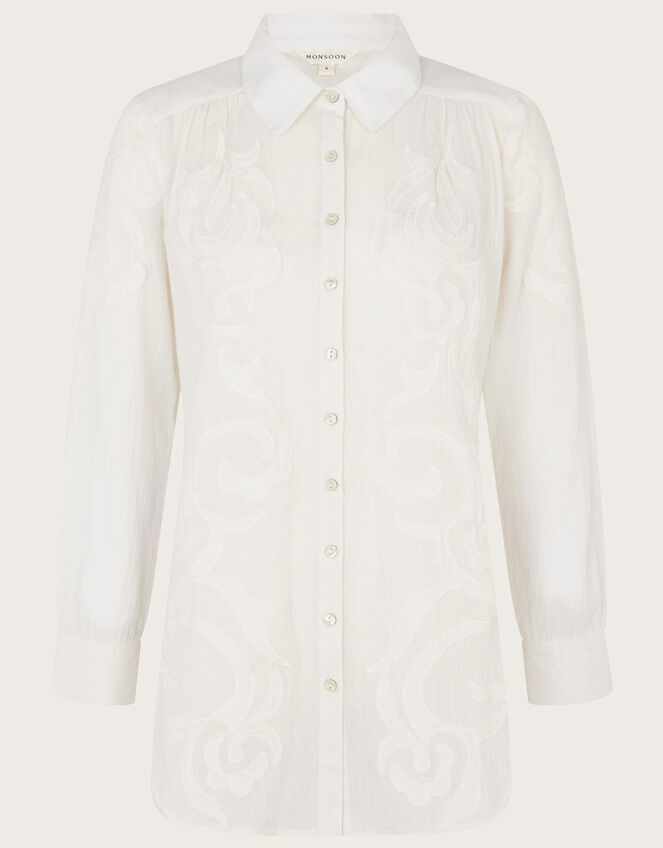 Applique Detail Button-Through Blouse Ivory | Tops & T-shirts | Monsoon UK.