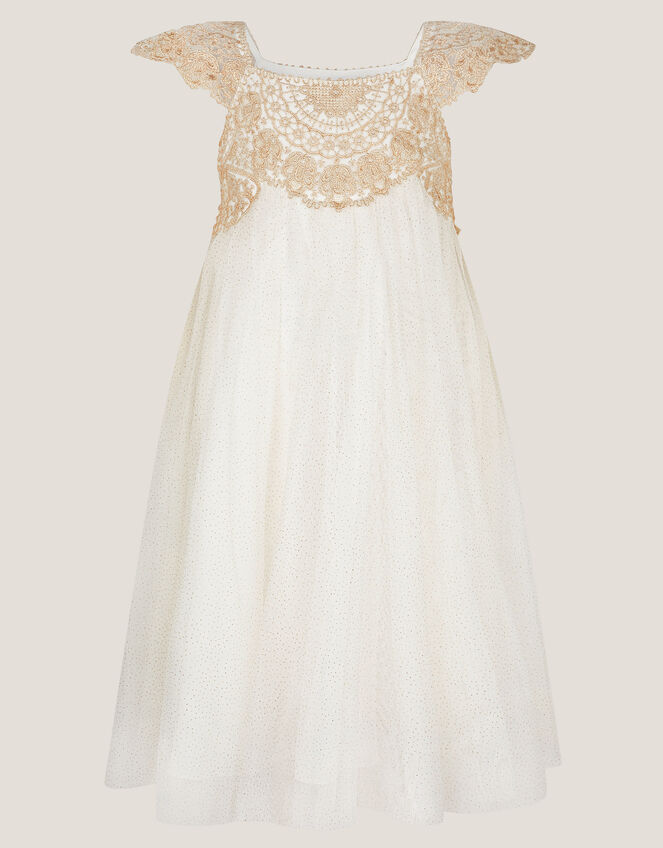 Estella Lace Bodice Dress, Gold (GOLD), large