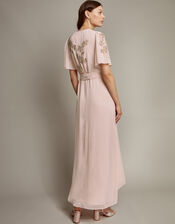 Sarah Embellished Wrap Dress , Pink (BLUSH), large
