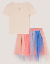 Mermaid T-Shirt & Mesh Disco Skirt Set, Multi (MULTI), large