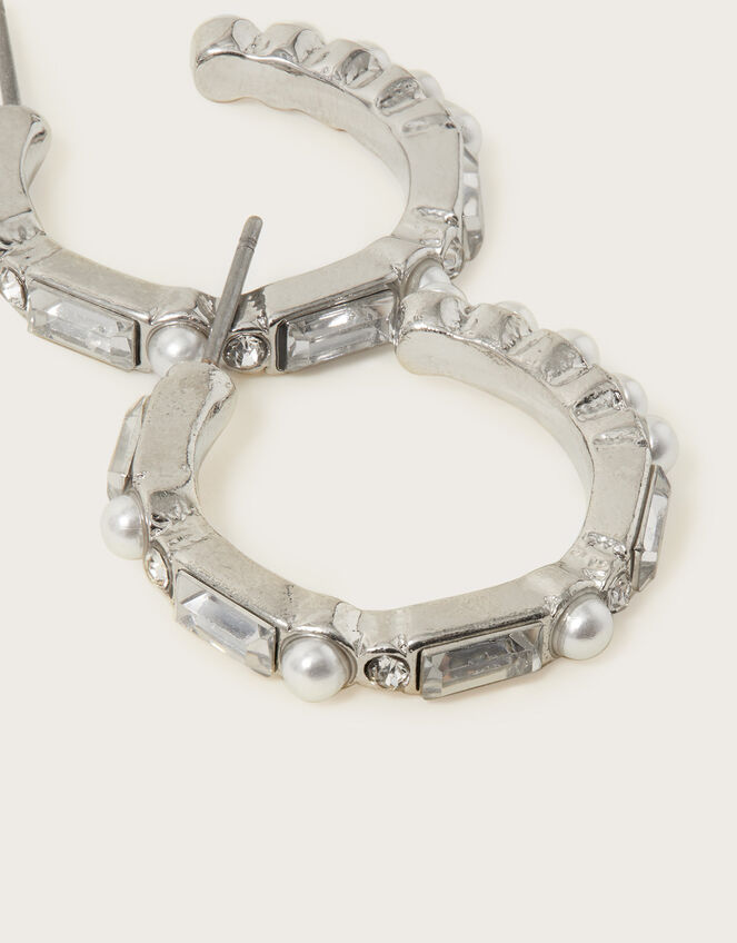 Pearly Hoop Earrings, , large
