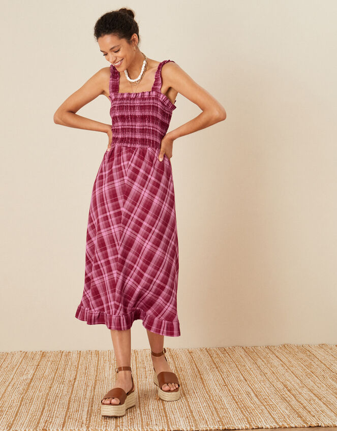 Clement Check Sundress, Red (RED), large