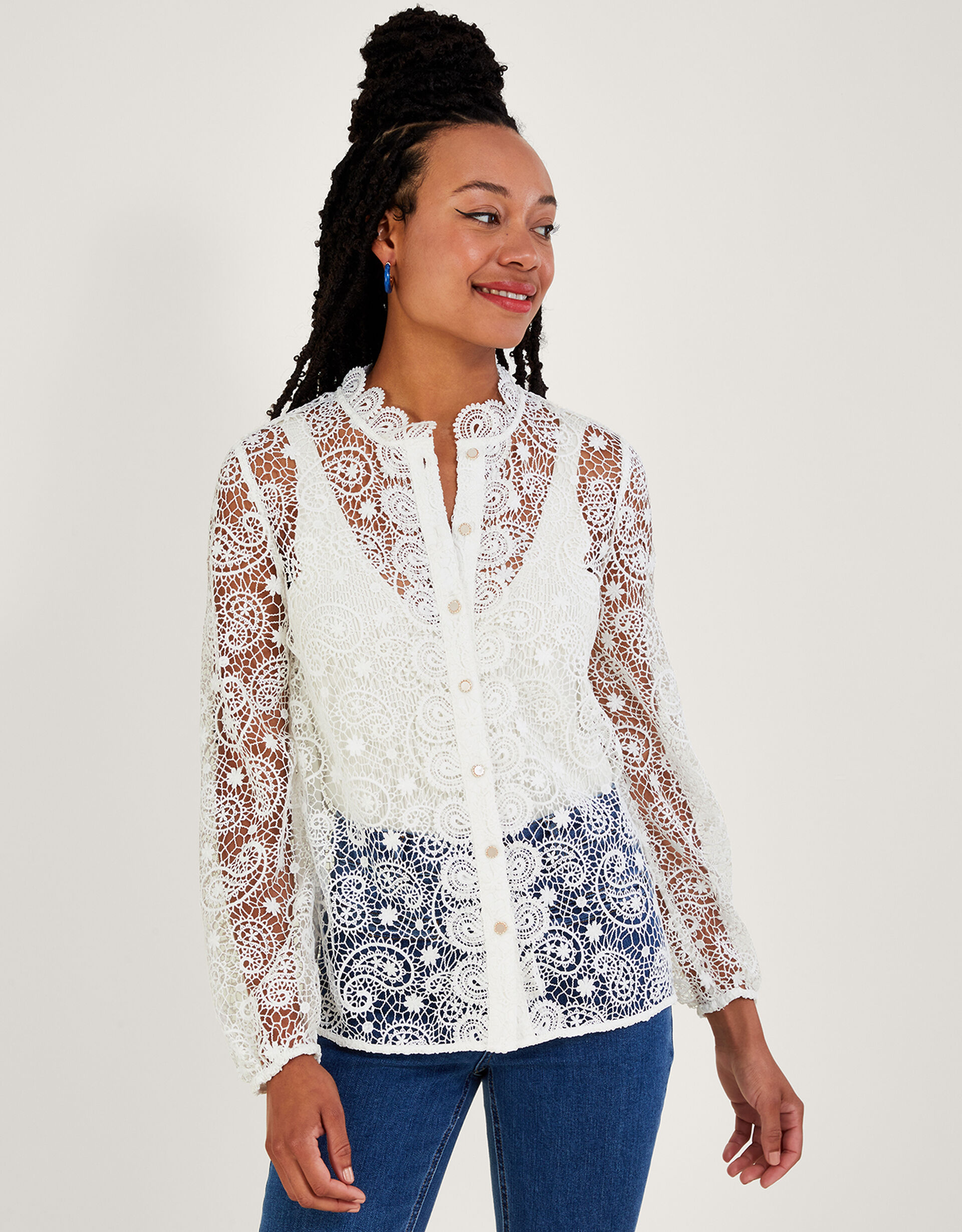 Cassie Lace Blouse- Ivory