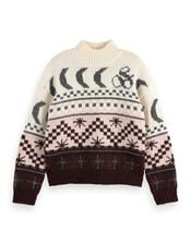 Scotch & Soda Metallic Celestial Fair Isle Jumper, Multi (MULTI), large