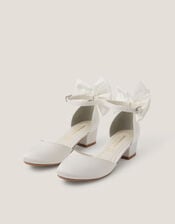 Sara Closed-Toe Bow Heels, Ivory (IVORY), large