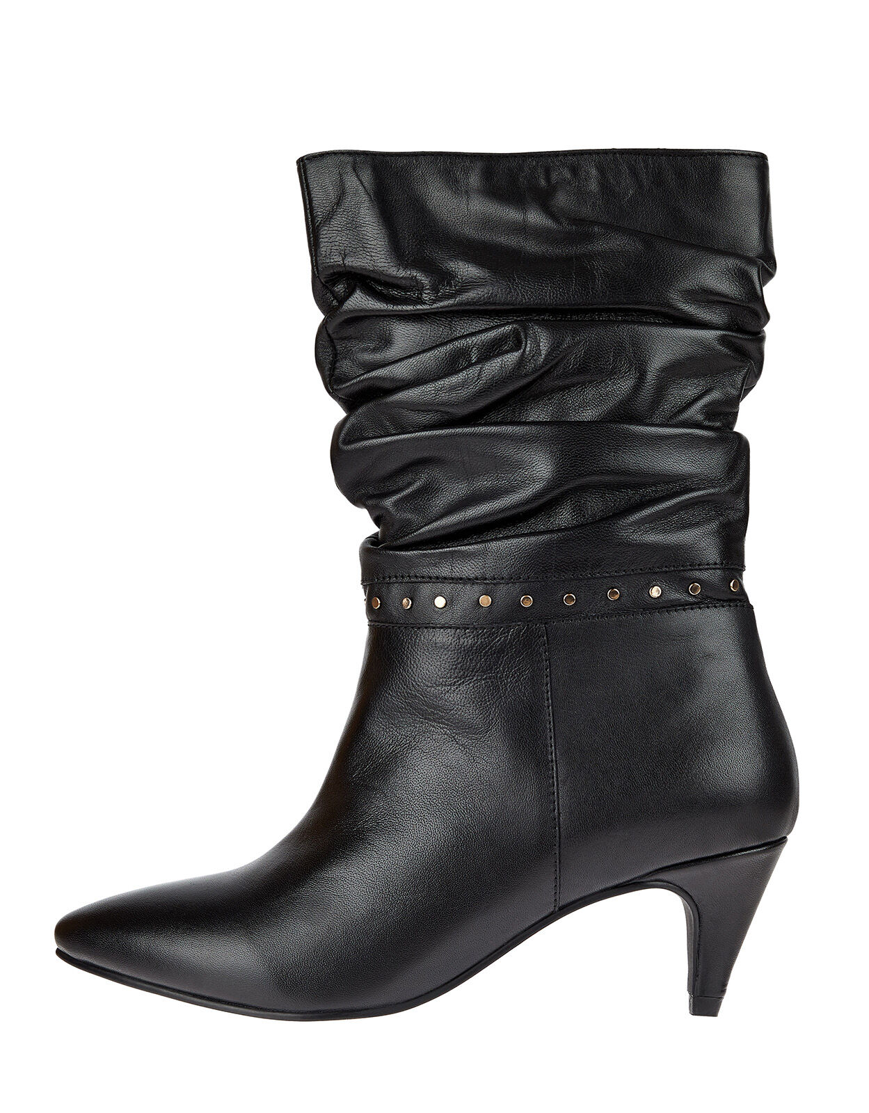 Studded cheap leather booties