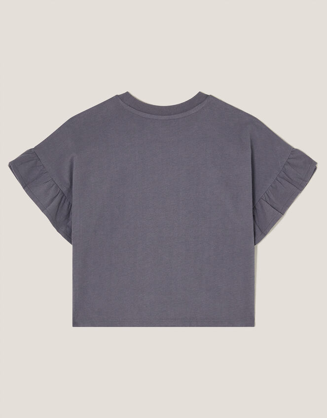 Happy Place Frill T-Shirt, Grey (GREY), large