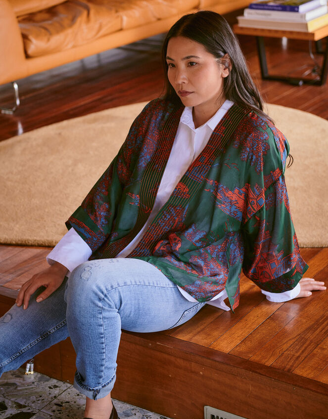 One Hundred Stars Pagoda Forest Kimono Jacket, , large