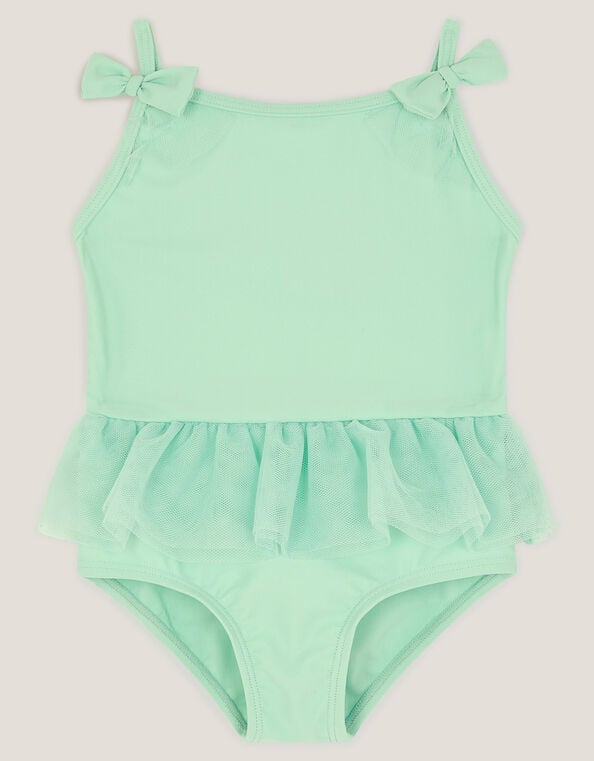 Baby Mesh Ruffle Swimsuit, Green (GREEN), large