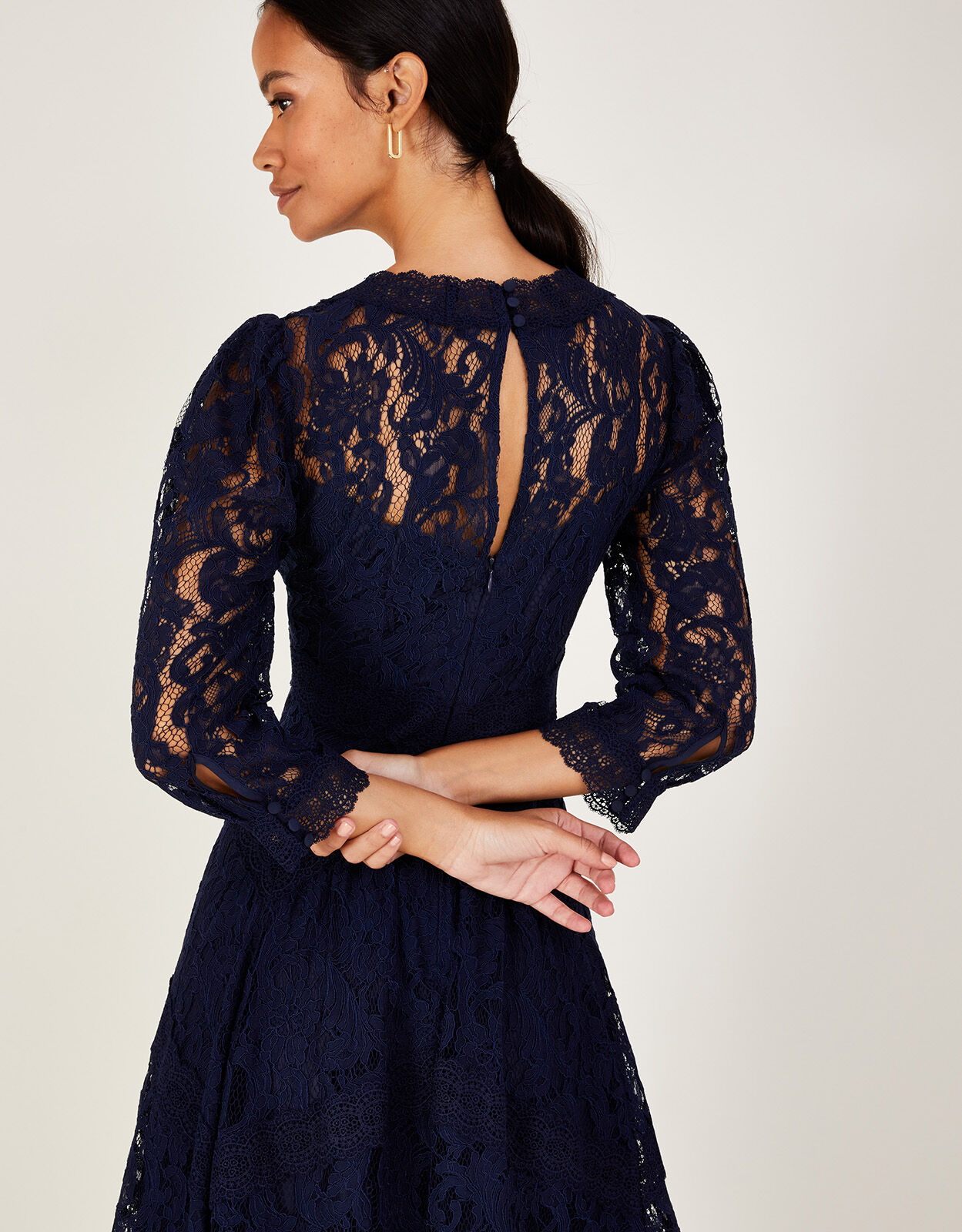 Monsoon navy lace hotsell dress