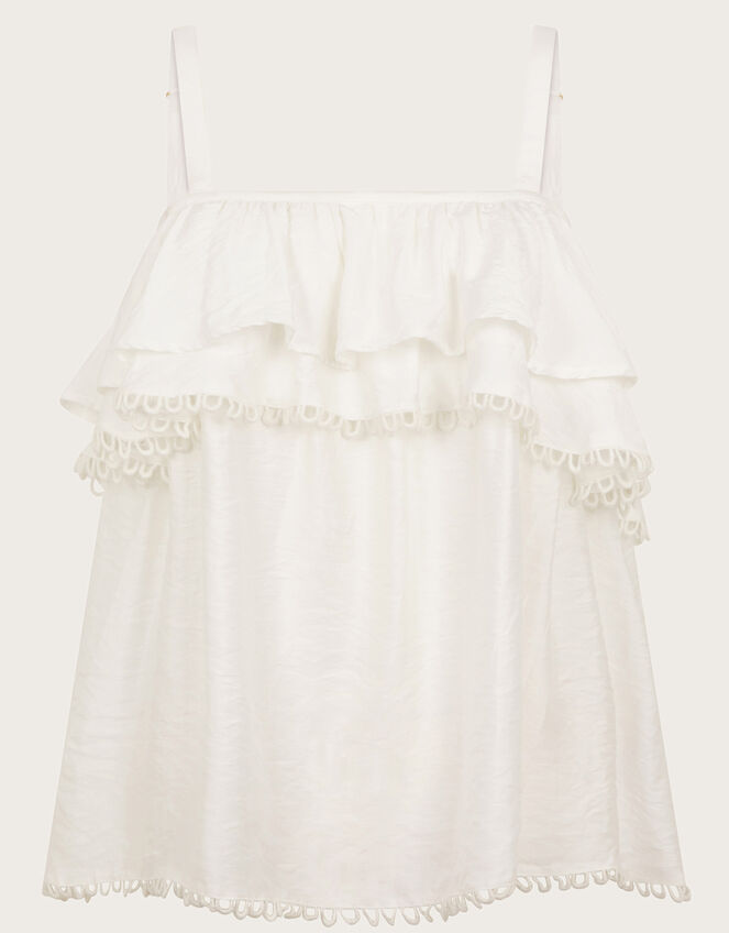Aesha Frill Cami Top, White (WHITE), large