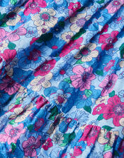 Baby Floral Puff Sleeve Dress, Blue (BLUE), large