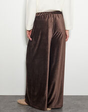 Shay Rib Wide Leg Trousers, Brown (CHOCOLATE), large
