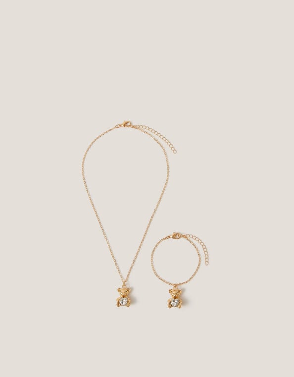 Teddy Bear Necklace & Bracelet Set, , large