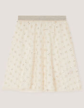 Gracie Pearl Embellished Skirt, White (WARM IVORY), large