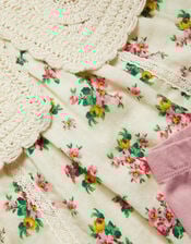 Baby Rosanna Floral Crochet Collar Top and Leggings Set, Ivory (IVORY), large