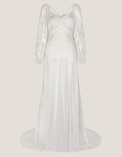 Josette Embellished Maxi Wedding Dress, Ivory (IVORY), large