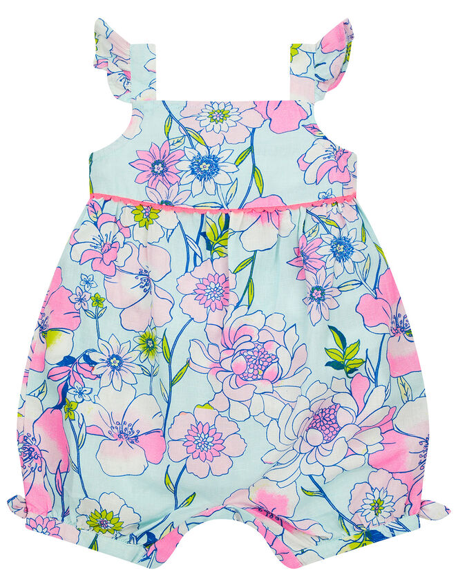 Baby Octavia Romper in Linen and Organic Cotton, Green (MINT), large