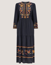 Lucie Floral Embroidered Midi Dress, Blue (NAVY), large