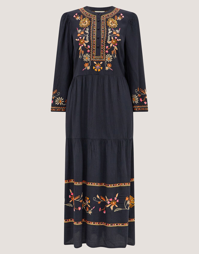 Lucie Floral Embroidered Midi Dress, Blue (NAVY), large