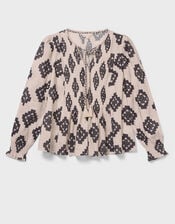 East Kaira Monochrome Cotton Top, Black (BLACK WHITE), large