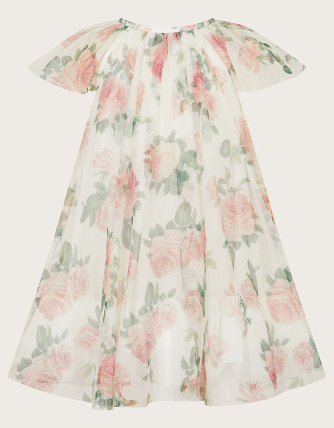 Baby Floral Print Swing Dress, Ivory (IVORY), large