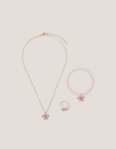 Beau Rhinestone Bow Jewellery Set, , large