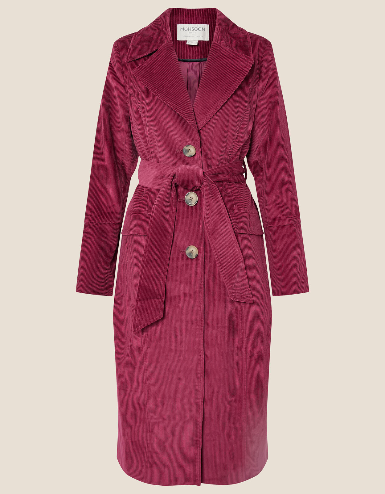 Connie Cord Trench Coat Red Women s Jackets Monsoon UK