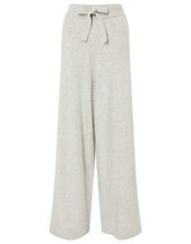 Wide-Leg Knit Lounge Trousers , Grey (GREY), large