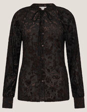 Dory Sparkle Devor&eacute; Shirt, Black (BLACK), large