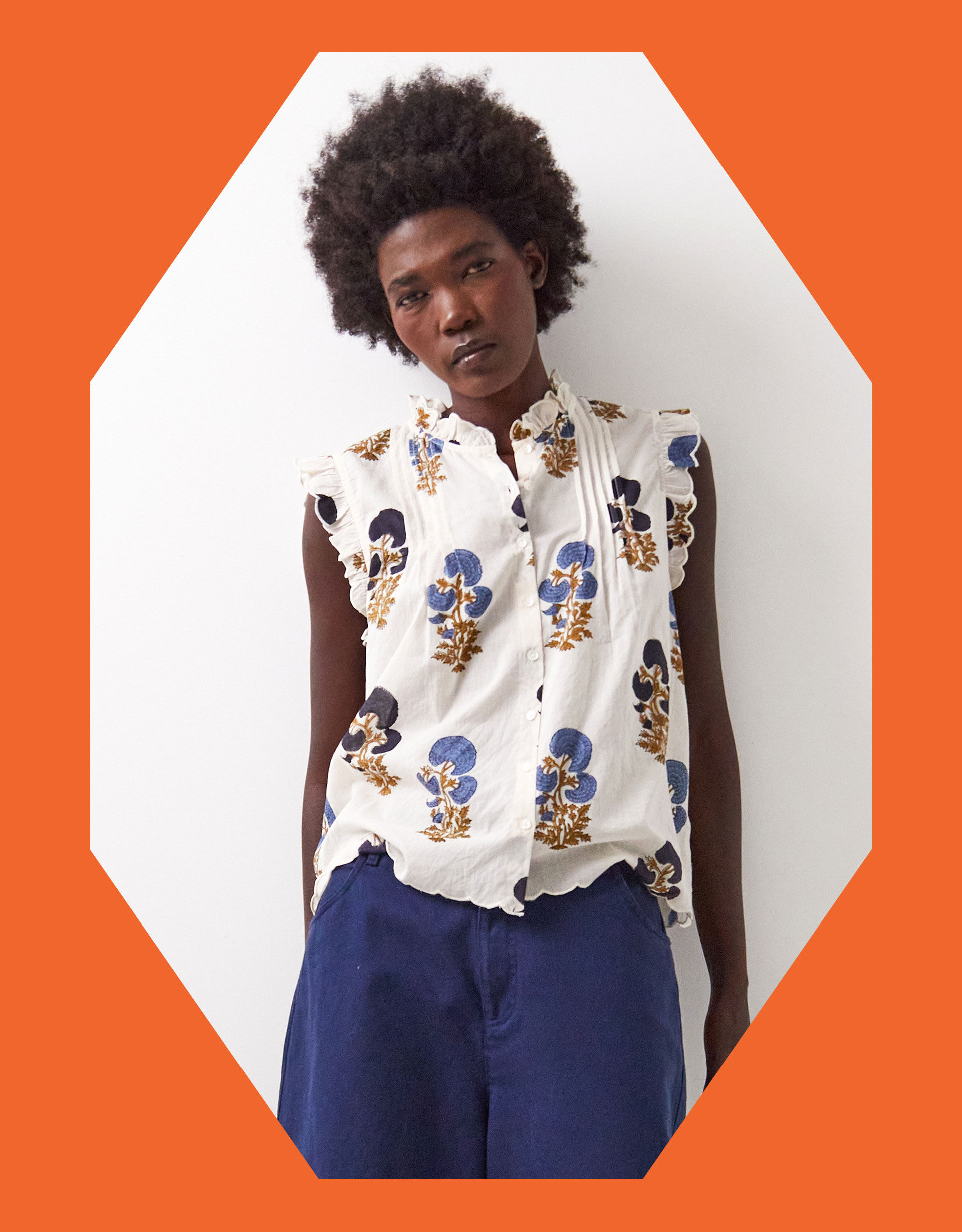 East Lucy Sleeveless Floral Top Blue